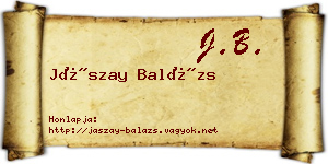 Jászay Balázs névjegykártya