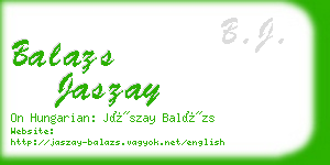 balazs jaszay business card